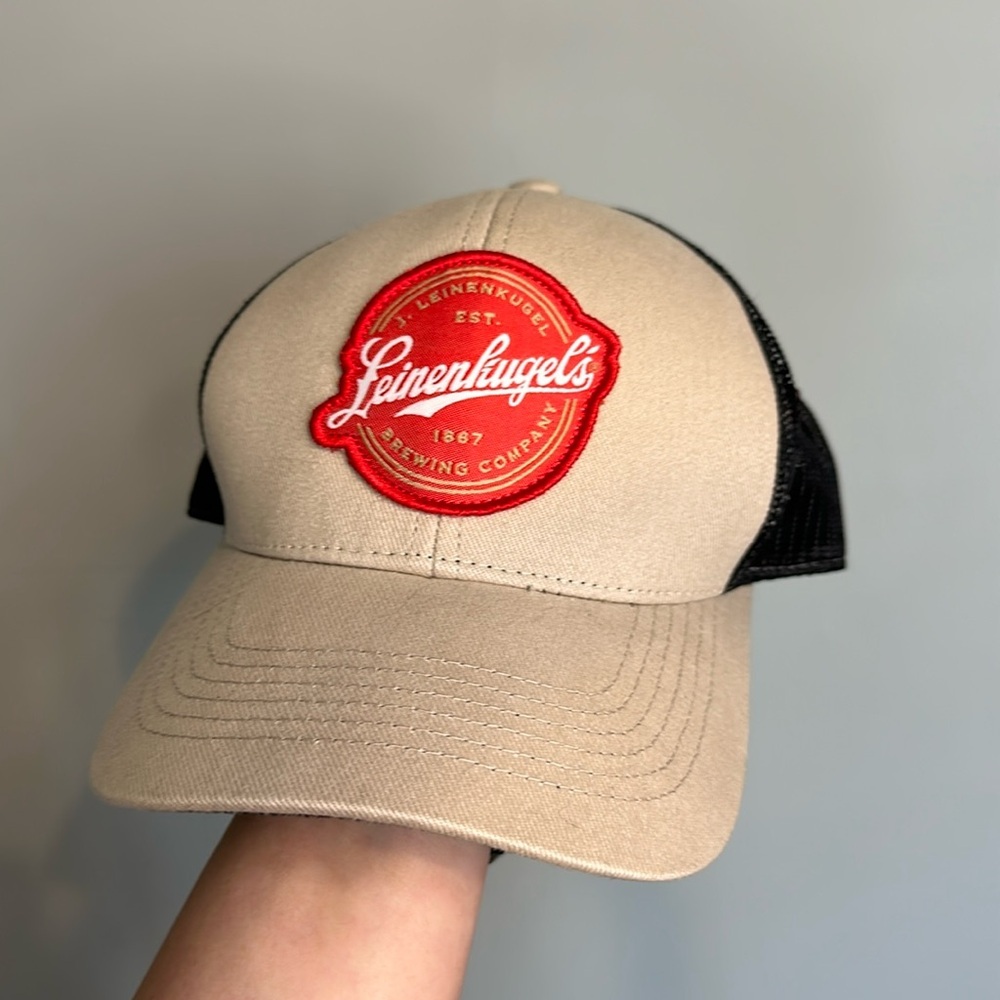 Leinenkugel’s Beer Tan Red Mesh Black Adjustable Men’s Ballcap Hat